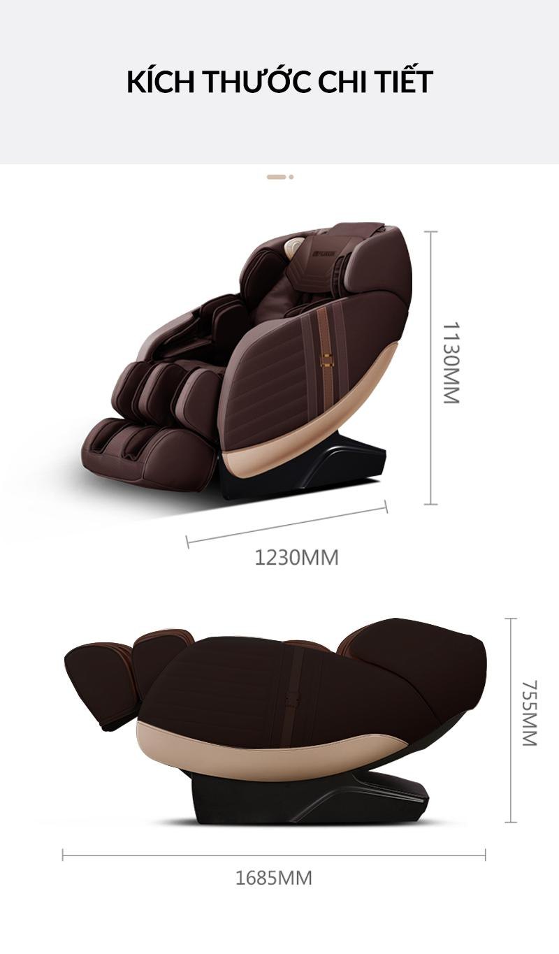 Chi tiết về kích thước của ghế massage FJ-4200