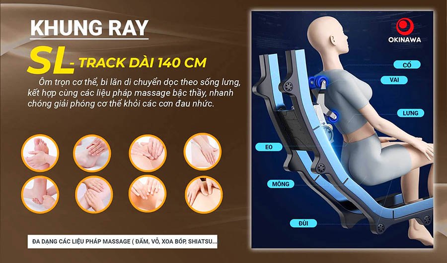 Khung ray ghế massage OKINAWA OS-936